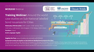 Training Webinar: Around the world case studies on Sub-National labelled bond issuances for cities