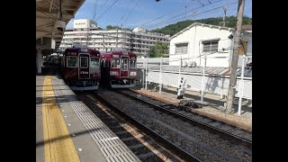 平野駅　能勢電鉄1700系1754F入庫　3100系の場所移動付き