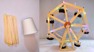 Diy Ferris wheel with popsicle sticks/icecream sticks|Diy Ferris wheel easy|diy project|gift ideas