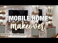 1991 CLAYTON MOBILE HOME MAKEOVER | modern farmhouse living room | mobile home makeover ep.39