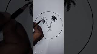 # palm tree easy drawing,,.# shorts