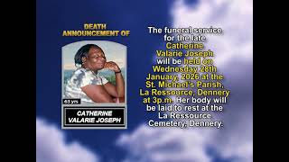 Catherine Valarie Joseph ~ Short Obituary