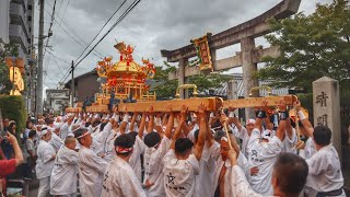 令和6年  京都市上京区   晴明神社 神幸祭 晴明祭  神輿宮入り　神輿振り、差し上げなど。