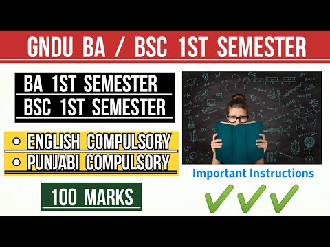 Gndu BA / Bsc 1st Semester English Compulsory & Punjabi Compulsory ...