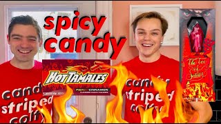 Candy Striped Colty:  Brothers Taste Test 6 SPICY Candies (including Toe of Satan challenge)