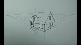 Architecture How To Draw Simple House in 2 Point Perspective #36
