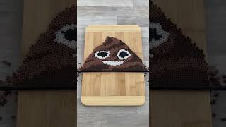 The Poop Emoji 💩 Bead Art in Reverse #shorts