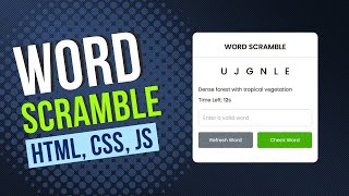 Create a Fun Word Scramble Game from Scratch | HTML, CSS & JS