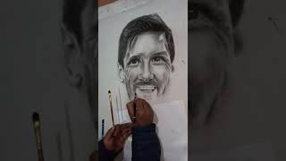 Drawing (Messi) king of football  (pencil sketch )