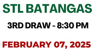 STL  Batangas  result today live 8:30 PM | February 07 2025 8:30 PM draw