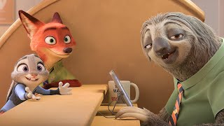 주디 \u0026 닉 나무늘보 차량국 방문 장면 | 주토피아 (Zootopia, 2016) [4K]