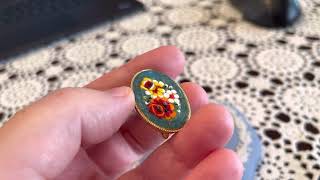 Винтажные итальянские броши из микромозайки -Vintage Italian micro mosaic brooch