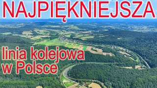 NAJPIĘKNIEJSZA LINIA KOLEJOWA w Polsce jest w Bieszczadach - przełom rzeki Osława z powietrza