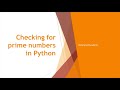Code for checking the Prime Number | Python Programming Lesson 11  | Undergrad Academy