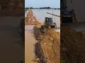 Perfect First Start New Project Land Fill Up Dozer Push Soils Into Water Lake With Dump Truck 10Ton