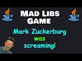 Let's code a mad libs game with Java! 📖