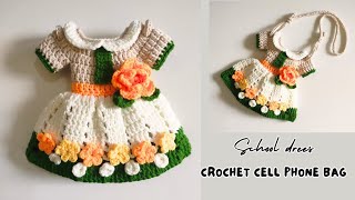 crochet cellphone bag, step by step tutorial ( subtitles )