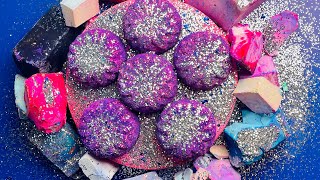 Powdery fresh dyed pieces glitter reforms and crunchy hot pink gym chalk disc