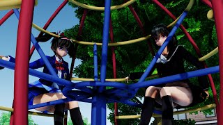 【ＭＭＤ】児童公園で美少女グラビア撮影！　グローブジャングル＆滑り台　魂魄妖夢・射命丸文・アリス＝マーガトロイド・パチュリー・ノーレッジ【Ray-MMD1.52　ぱんつ注意】