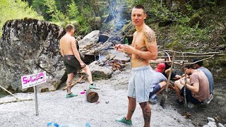 Building a sweat lodge in the Swiss mountains