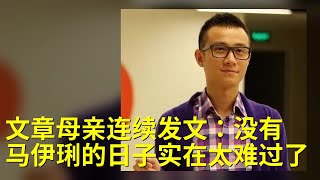 文章母亲连续发文：没有马伊琍的日子实在太难过了