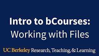 Working with Files in bCourses