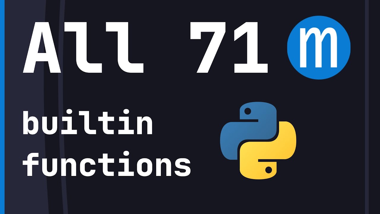 All 71 Built In Python Functions Youtube All 71 Built In Python Functions Youtube