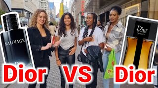 Women React to Dior Sauvage \u0026 Dior Homme Intense - Fragrance Street Reaction - Girls Rate Colognes