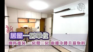 「新裝修-居屋作品分享」居屋一房單位 廁所重裝 一房間三房 廚櫃中腰升級物料