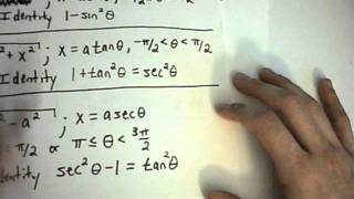 Trigonometric Substitution Example 1 Part 1