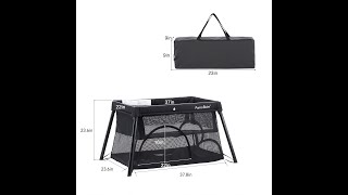 Pamo Babe Mini Crib Travel Crib for Baby Lightweight Baby Playpen Portable Playard with Bassinet