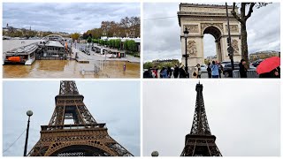 PARIS VLOG | TOUR Eiffel, Les Champs Elysees, Paris Evening Walk 2024 - 4K walking tour A  paris