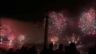 Fuegos artificiales en el mar, Paseo Yugoslavo, Valparaíso.