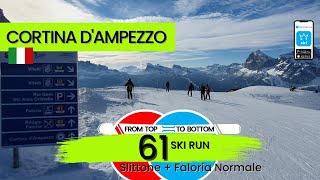 Cortina d'Ampezzo Italy / ski run 61, from top to bottom