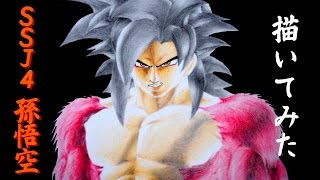 ドラゴンボールの絵 SSJ4孫悟空のイラストのメイキング動画-How to draw Dragonball-드래곤볼 그리는