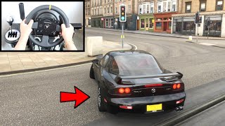 Drifting Mazda RX7 - Forza Horizon 4 (New Steering Wheel + Shifter) Gameplay