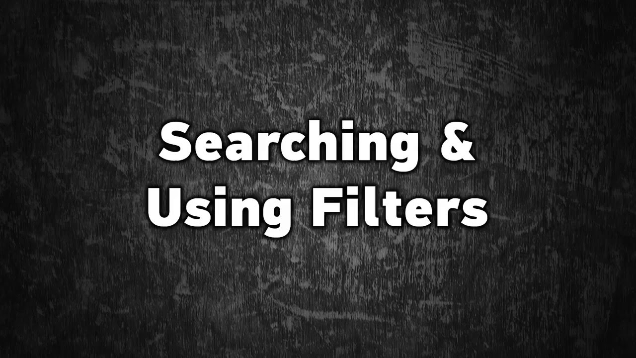 Searching And Using Filters - YouTube