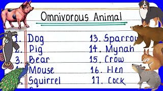 Omnivores animals name in English | 24 Omnivorous animals name | Omnivorous animals