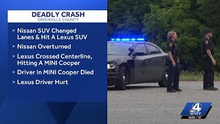 One person killed in three-car crash in Greenville County, troopers say