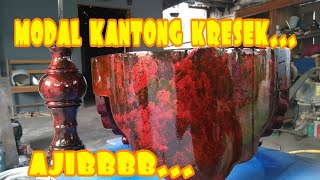 tebok pleci airbrush motif kantong kresek. marble