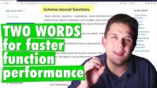 WITH SCHEMABINDING Performance for Scalar Functions in SQL Server