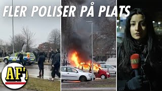 Ökad polisnärvaro i Norrköping efter bilbränder – våldsamma upplopp