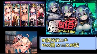 【天下布魔】 | 魔獄塔第十一季 |塔55|3星全攻略 |語音+字幕|打法教學 ||Tenkafu MA|Description has English commentary