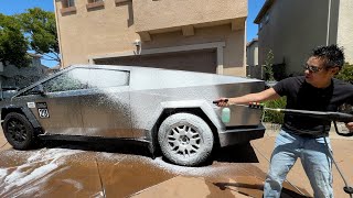 Cybertruck WASH in 15 minutes! CyberBeast Car Wash with G20 Pressure Washer and Foam Cannon!