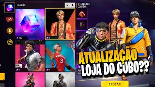 URGENTE!! NOVAS SKINS LOJA DO CUBO MÁGICO, RANK 50 VIVOS EMULADOR E ITENS OB48 - NOVIDADES FREE FIRE