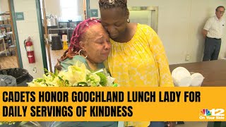 Cadets honor Goochland lunch lady for daily servings of kindness