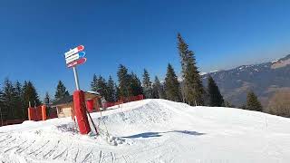 Samoens - GoPro HD POV skiing Red Plateau joining up Blue Aouia, Grand Massif resort trip March 2022