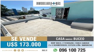 En Venta : Casa 2 Dormitorios / Buceo