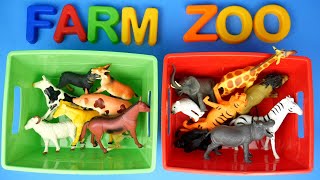 Animal names & sounds, Lion, Elephant, Tiger, Dog, Giraffe, Cow, Farm animals for kids, Zoo animals