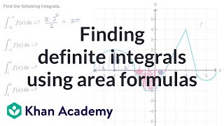Finding definite integrals using area formulas | AP Calculus AB | Khan Academy